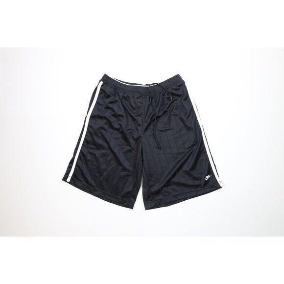 Vintage Y2K Nike Mens Size XL Travis Scott Mini Swoosh Pinstriped Shorts Black - Picture 1 of 11